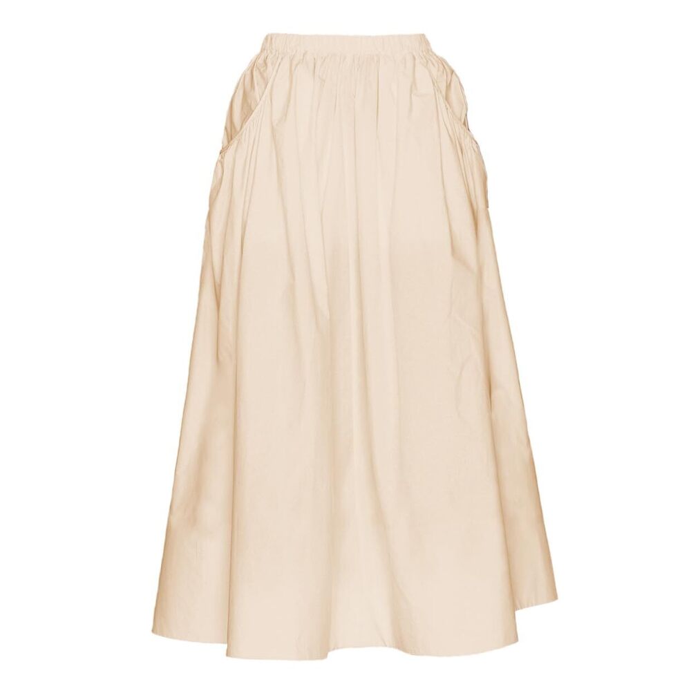 4187 Maxi Skirts Elastic Long Skirt High Waist Long Skirts Beige S - Picture 5 of 5